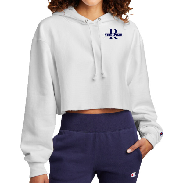 Risk > Fear - Premium Cropped Cut Off Hooded Sweatshirt Thumbnail